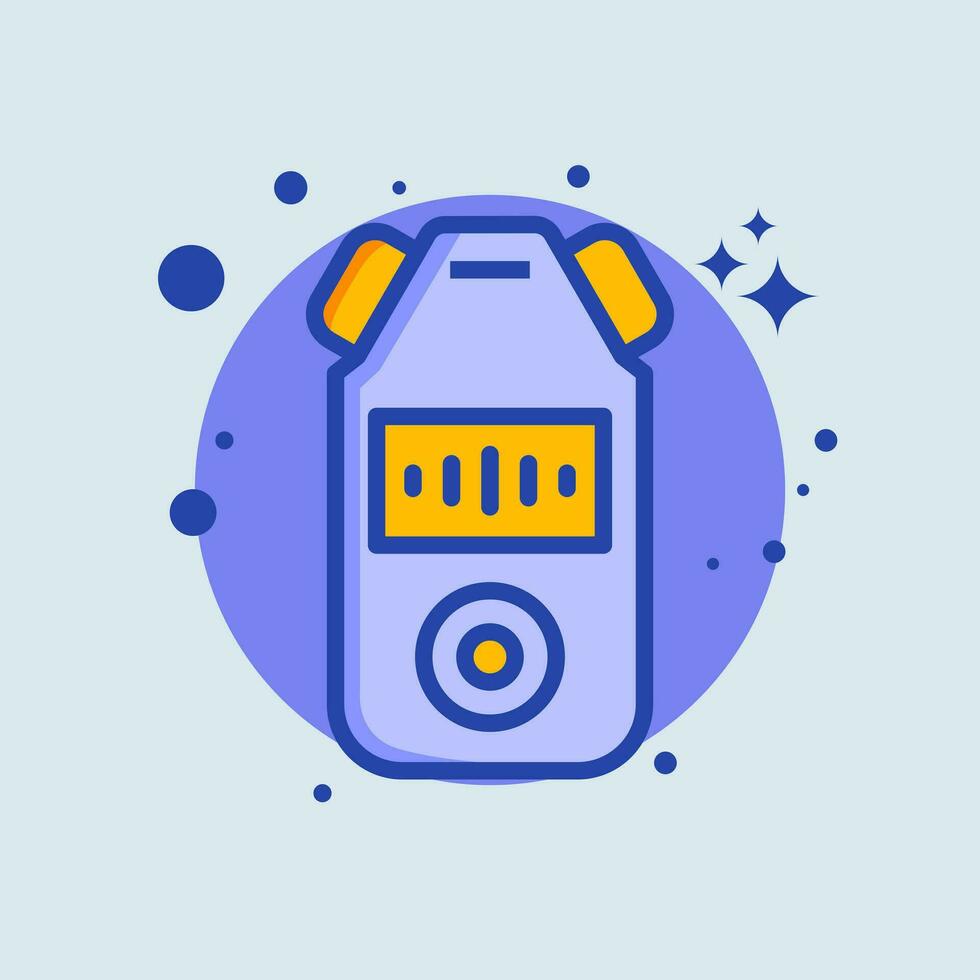 Audio recorder flat illustration. Sound signs vector illustration.