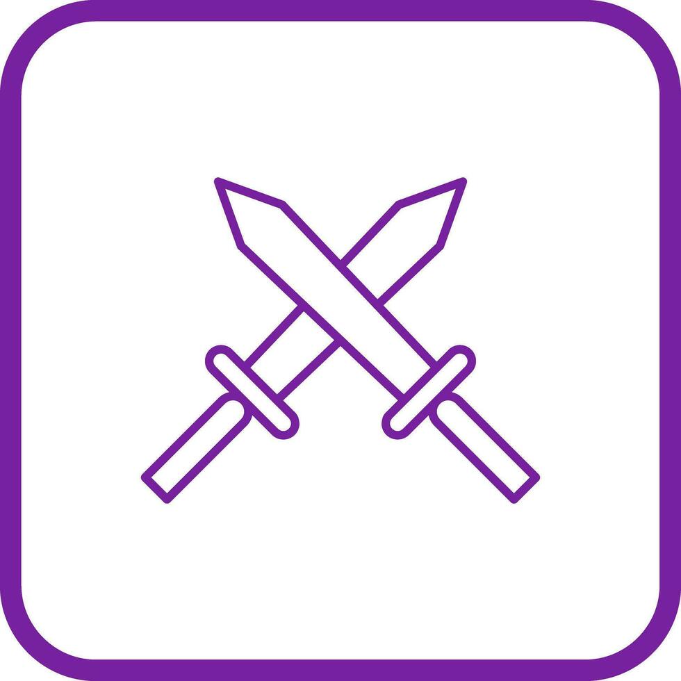 único icono de vector de dos espadas