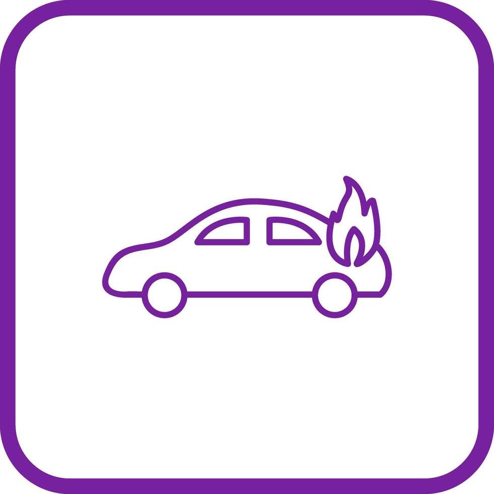 Unique Car on Fire Vector Icon