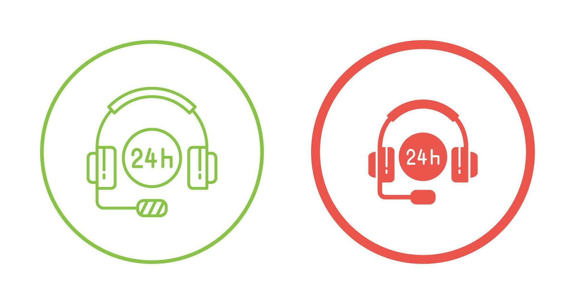24 Hours Support Vector Icon