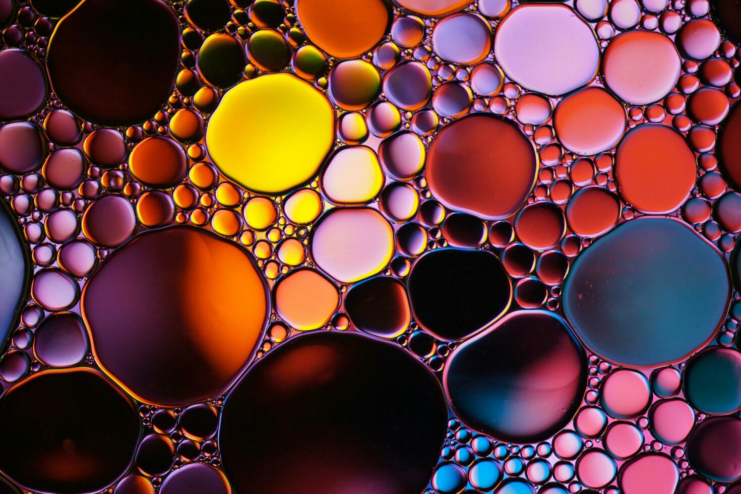 multi colored oil circles on the water, colorful background photo