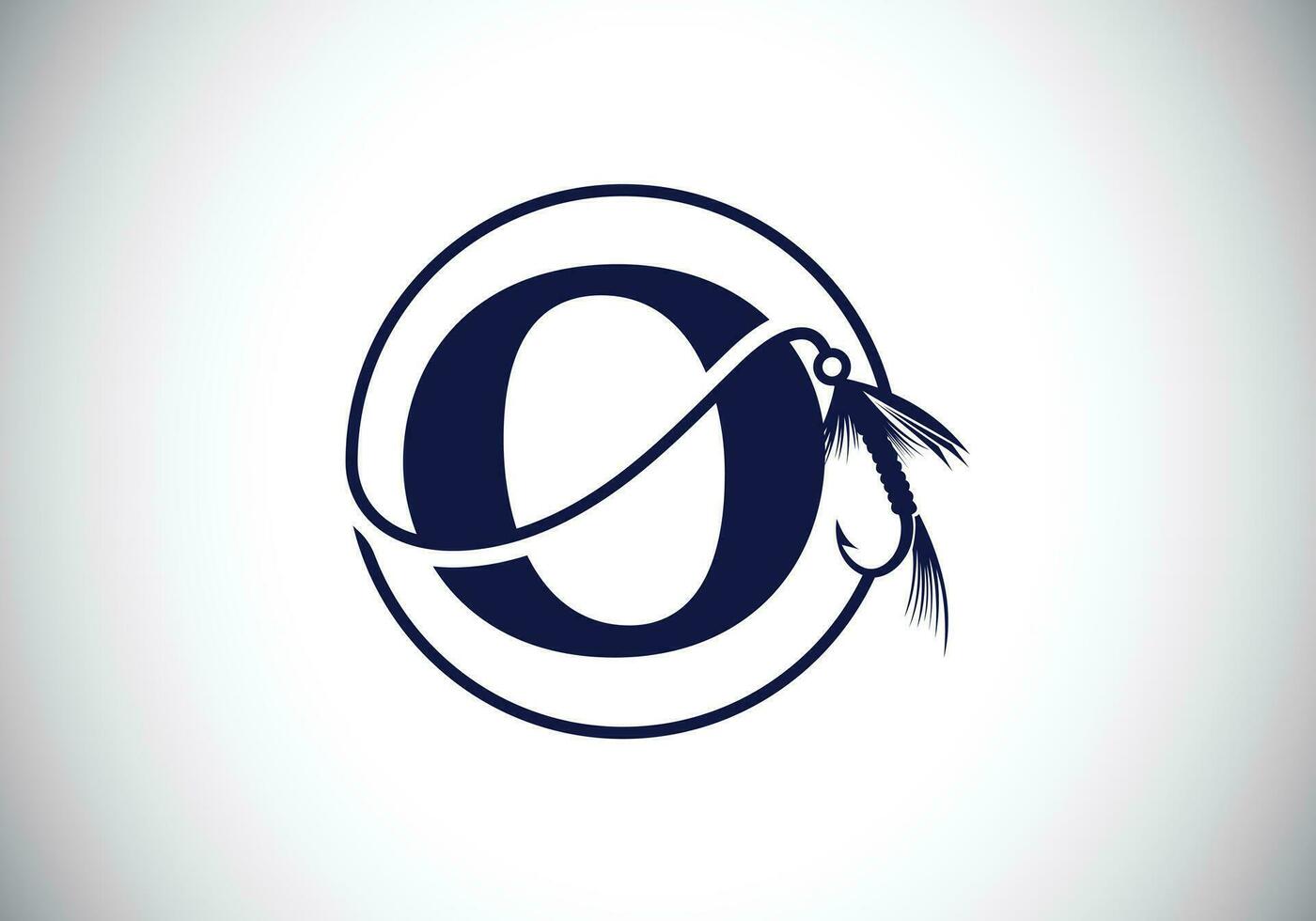 Initial alphabet with fishing Hook. Fishing logo concept vector illustration. Modern logo design for fishing shop, business, and company identity