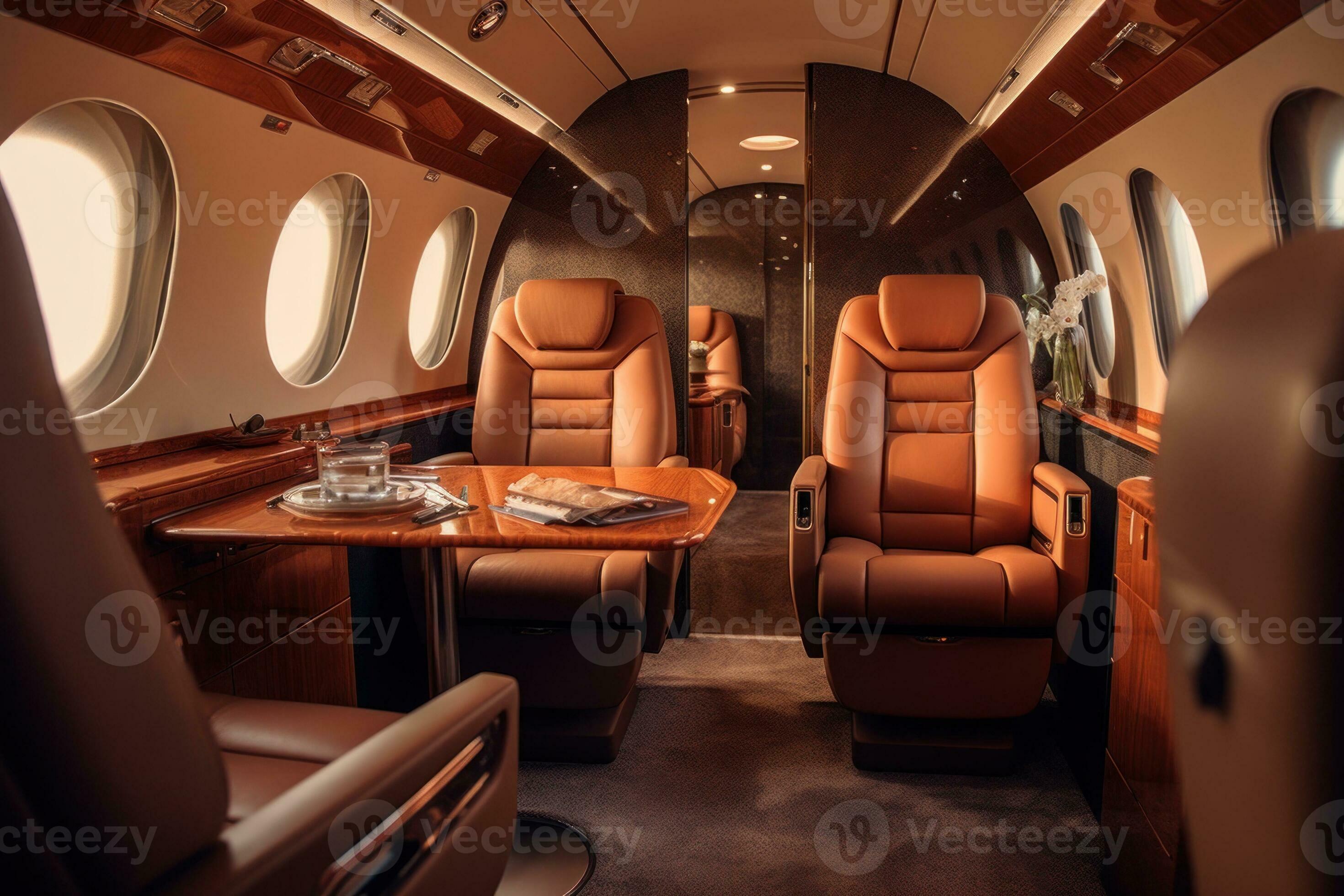 Luxury Private Jet Interior. Illustration AI Generative 25334269 Stock