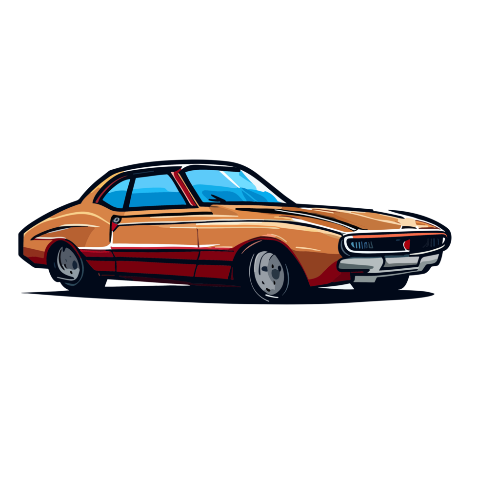 American Muscle Car transparent background,Ai generative png