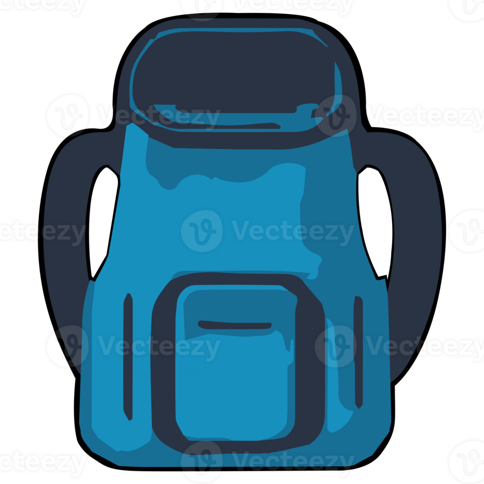 Camping backpack clipart flat design on transparent background, camping isolated clipping path element png
