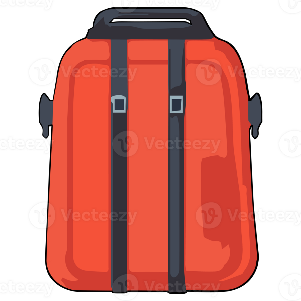 Camping backpack clipart flat design on transparent background, camping isolated clipping path element png