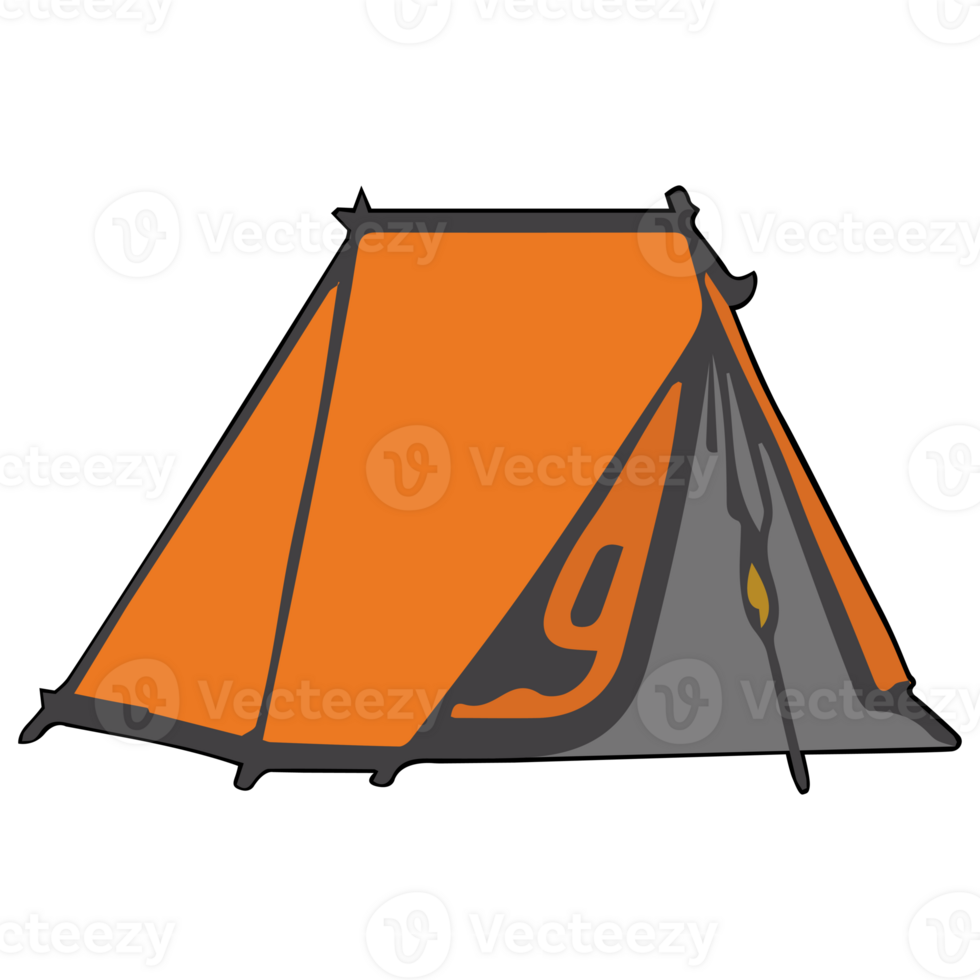 Camping tent clipart flat design on transparent background, camping