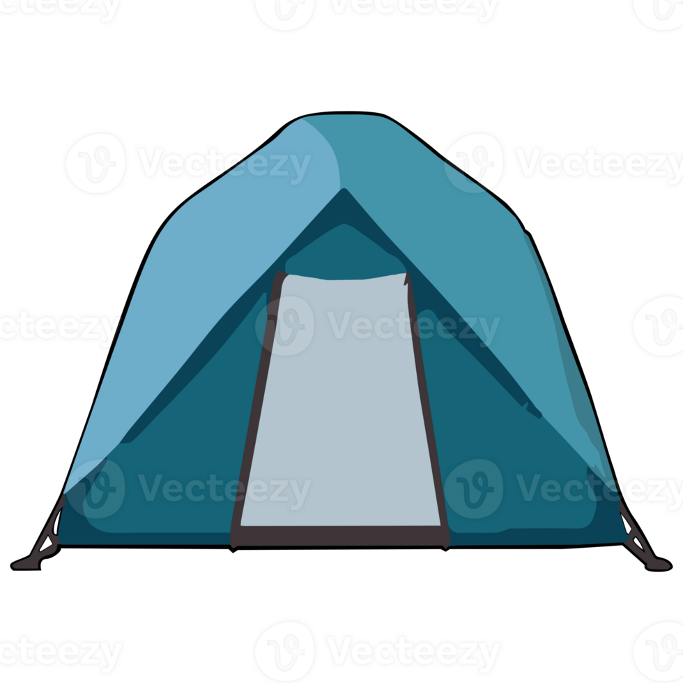Camping tent clipart flat design on transparent background, camping isolated clipping path element png