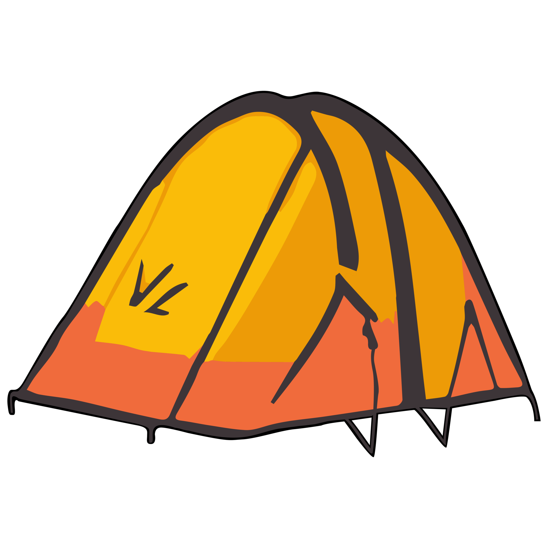 Camping tent clipart flat design on transparent background, camping ...