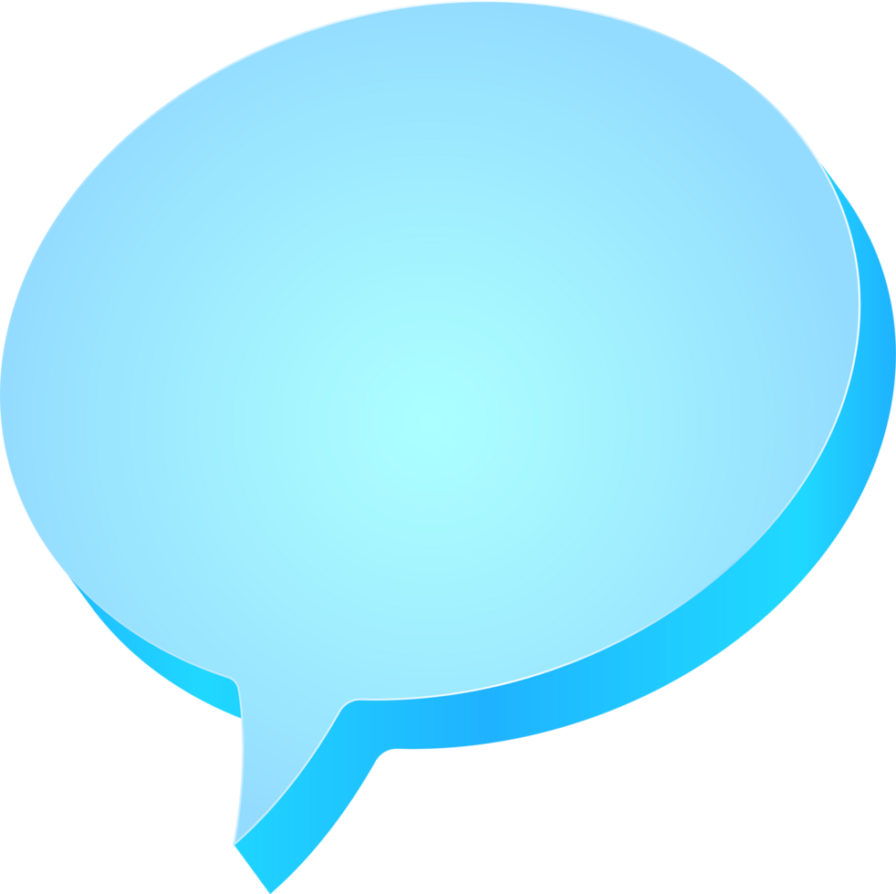 3d blue bubble speech comic empty element design png