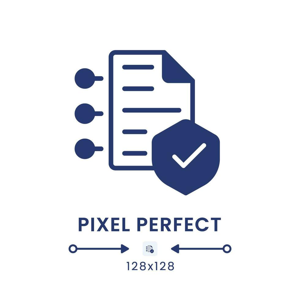 Cybersecurity insurance black solid desktop icon. Reduce risks. Online business. Pixel perfect 128x128, outline 4px. Silhouette symbol on white space. Glyph pictogram. Isolated vector image
