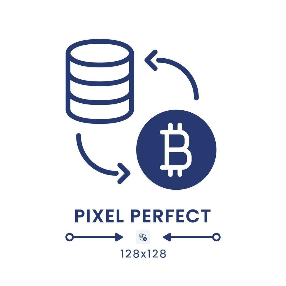 Tokenization black solid desktop icon. Sensitive data security. Blockchain technology. Pixel perfect 128x128, outline 4px. Silhouette symbol on white space. Glyph pictogram. Isolated vector image