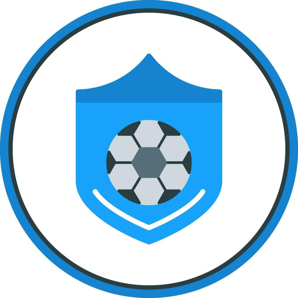 Soccer ball on a shield Vector Icon Design