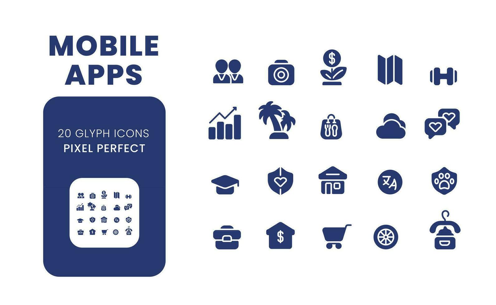 Mobile apps black solid desktop icons pack. Digital business. Social media. Online services. E commerce. Pixel perfect, outline 4px. Symbols on white space. Glyph pictograms. Isolated vector images