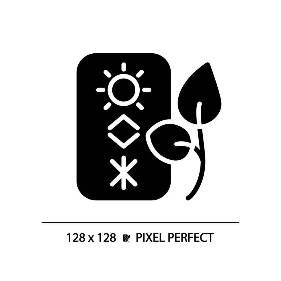 Climate condition monitoring black glyph icon. Smart farming. Weather tracking. IoT in agriculture. Machine learning. Silhouette symbol on white space. Solid pictogram. Vector isolated illustration