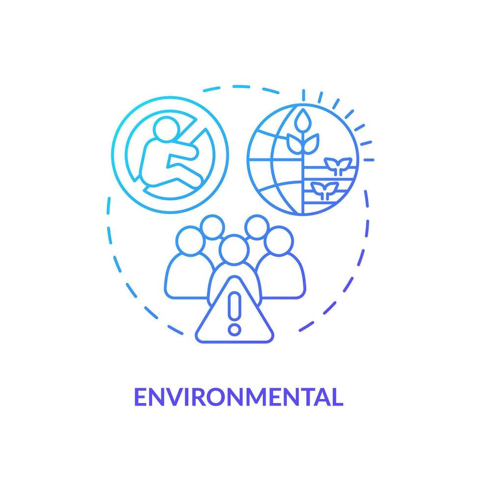 Environmental blue gradient concept icon. Population growth. Human overpopulation. Climate change. Child free. Birth control abstract idea thin line illustration. Isolated outline drawing vector