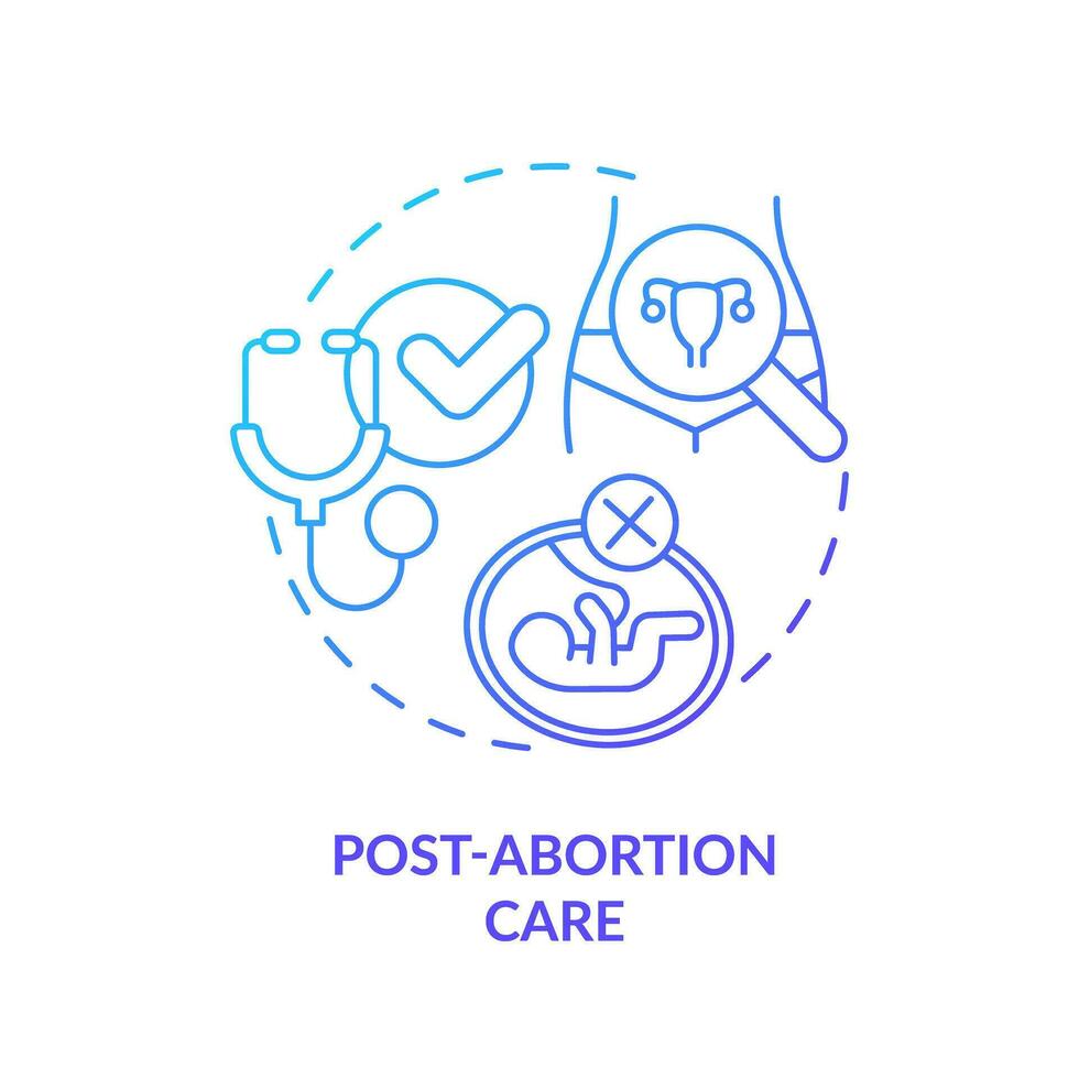 Post abortion care blue gradient concept icon. Emergency medical service. Life saving. Abortion clinic. Reproductive health abstract idea thin line illustration. Isolated outline drawing vector
