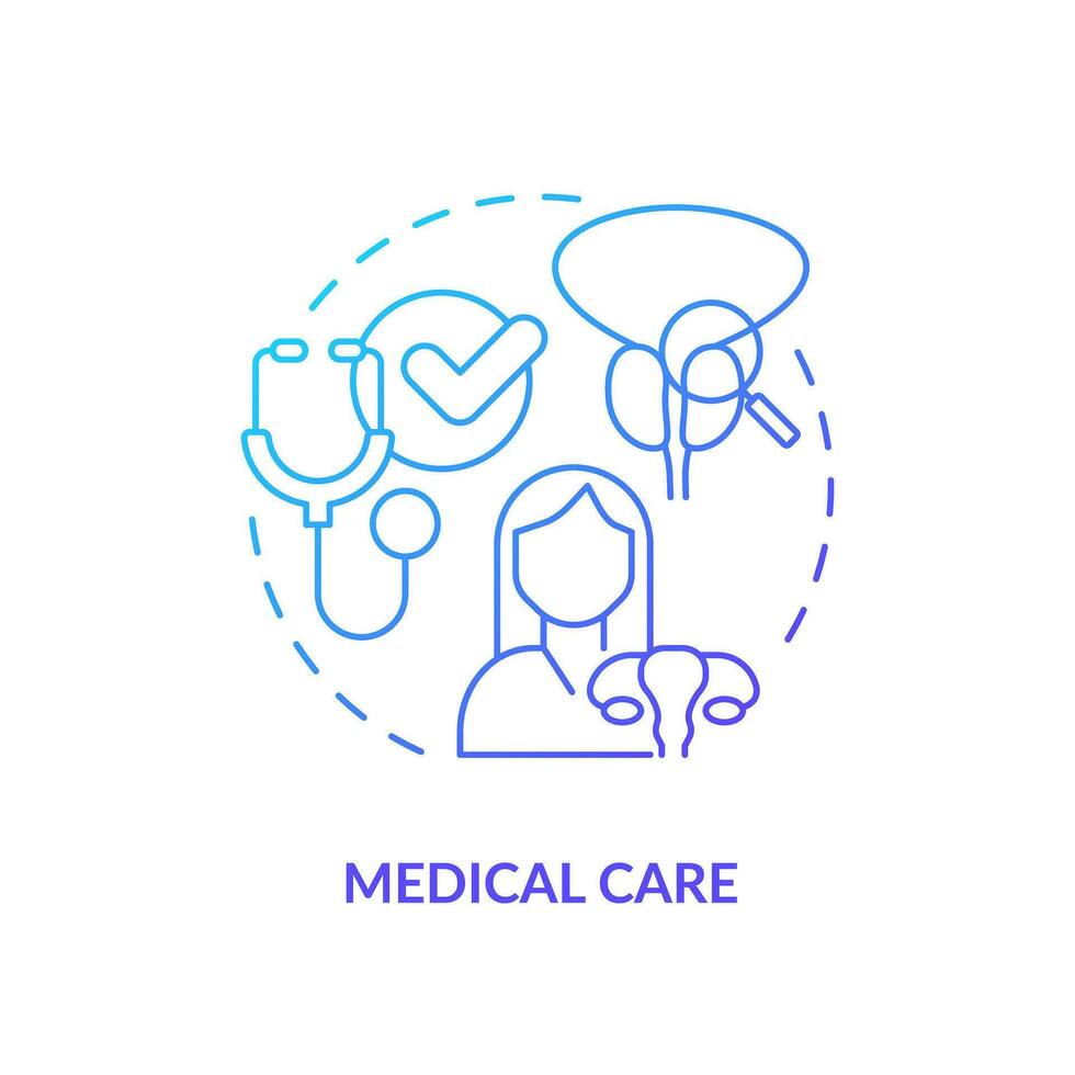 Medical care blue gradient concept icon. Health care. Medical community. Healthcare provider. Womens right. Reproductive health abstract idea thin line illustration. Isolated outline drawing vector