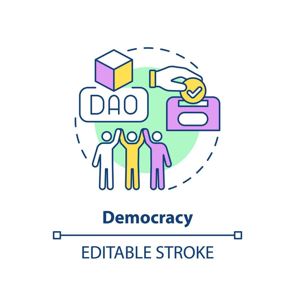 Democracy concept icon. Make decisions by voting. DAO characteristic ...