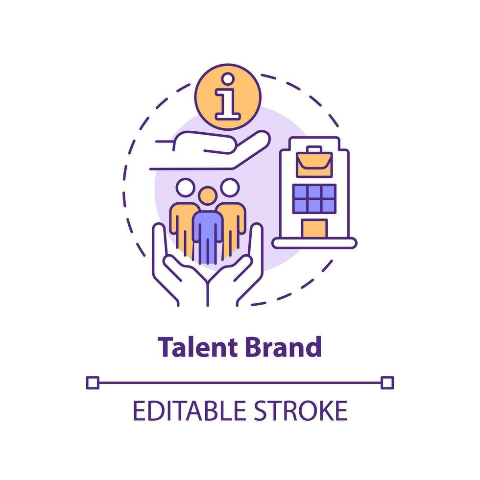 Talent brand concept icon. Inclusive view. Diversifying pipeline of candidate abstract idea thin line illustration. Isolated outline drawing. Editable stroke vector