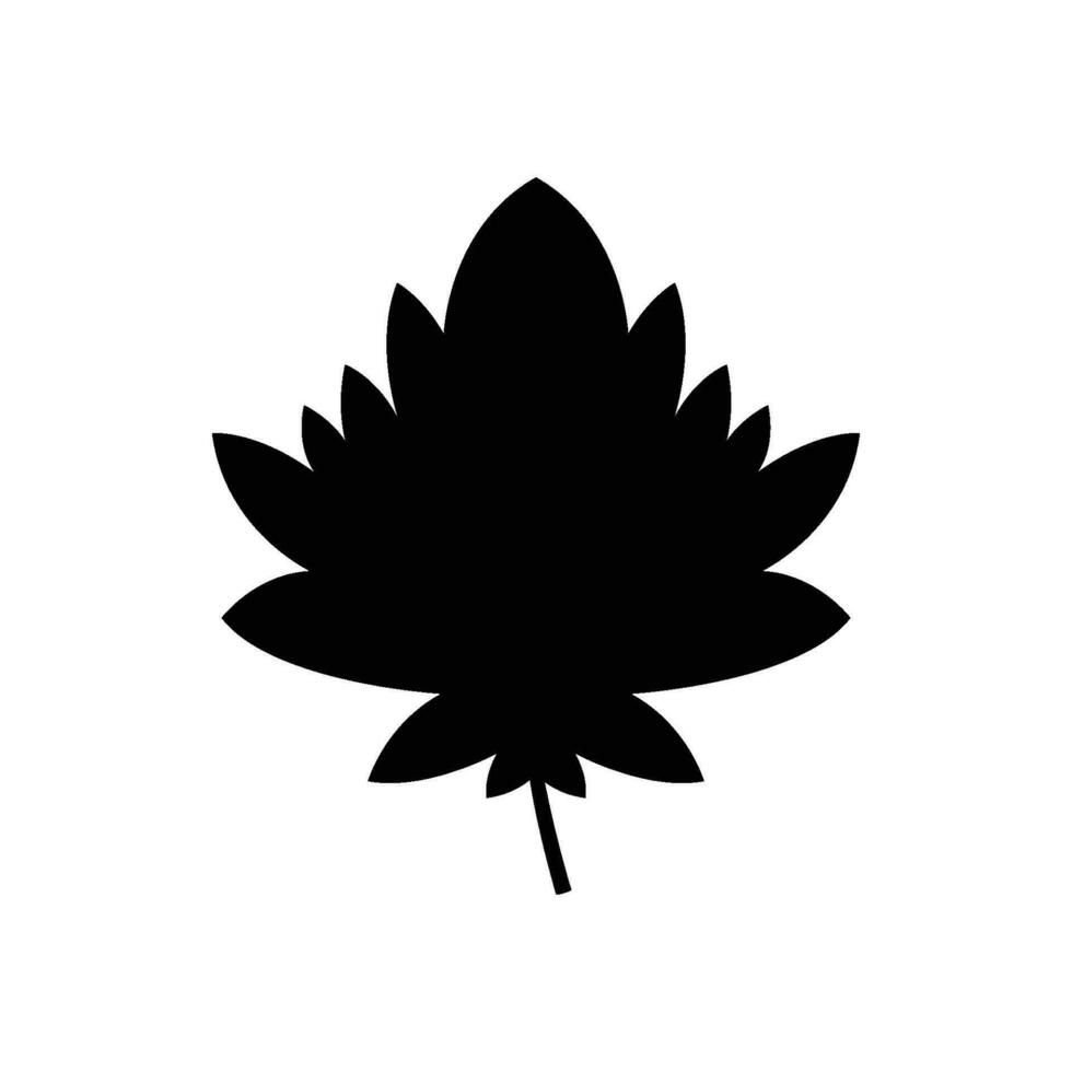 Black tree leaf vector illustration isolated on transparent background