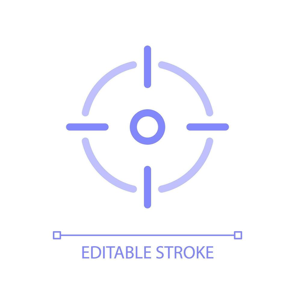 Personal aim pixel perfect color linear ui icon. Focus on business target. Corporate goals reaching. GUI, UX design. Outline isolated user interface pictogram. Editable stroke vector