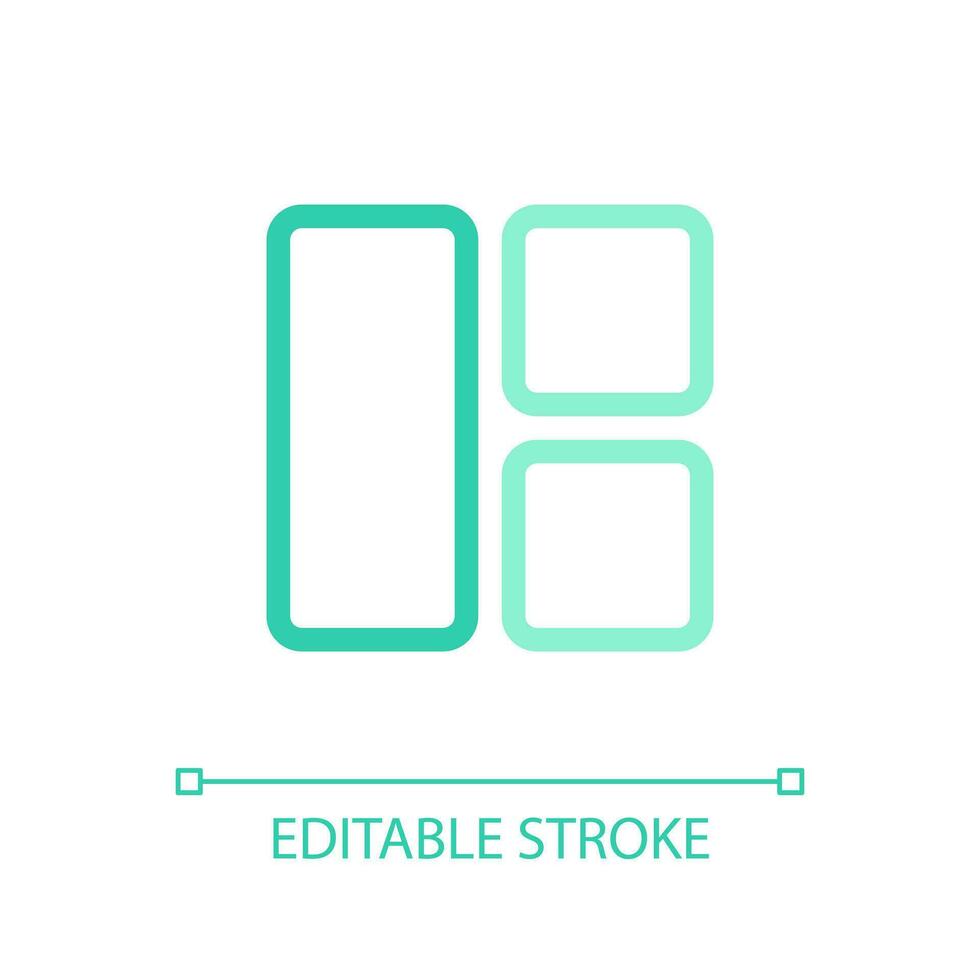 Content arrangement pixel perfect color linear ui icon. Webpage structure. Adjusting shapes on screen. GUI, UX design. Outline isolated user interface pictogram. Editable stroke vector