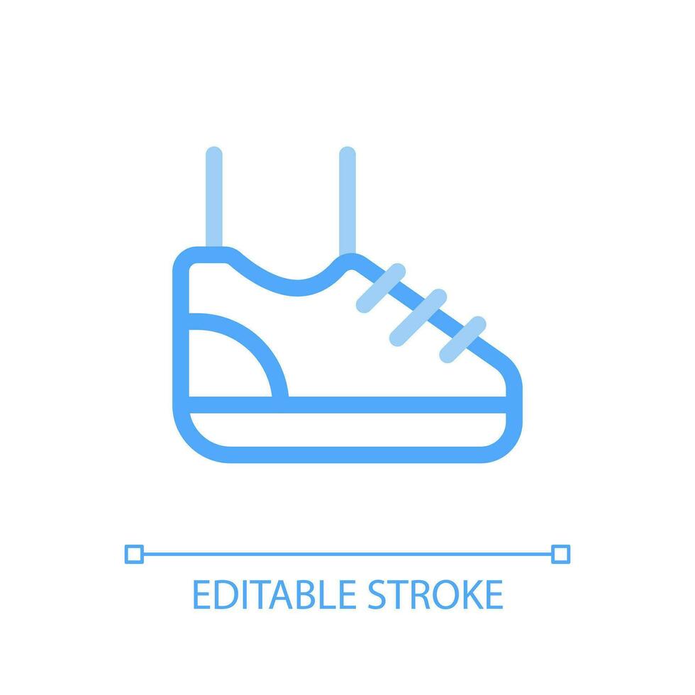 Sneaker pixel perfect color linear ui icon. Sport footwear. Running and jogging. Healthy active lifestyle. GUI, UX design. Outline isolated user interface pictogram. Editable stroke vector