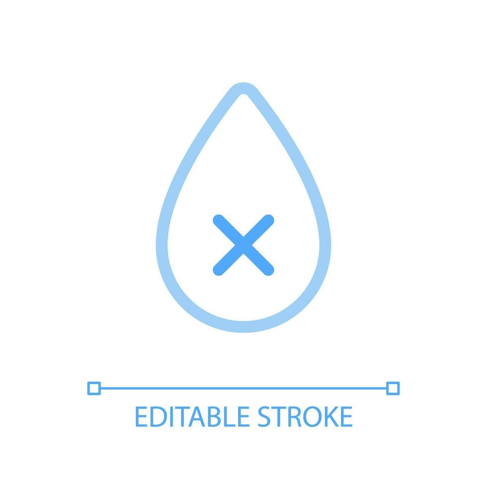 Dehydration pixel perfect color linear ui icon. Liquid loss. Restriction, prohibition. Unhealthy condition. GUI, UX design. Outline isolated user interface pictogram. Editable stroke vector