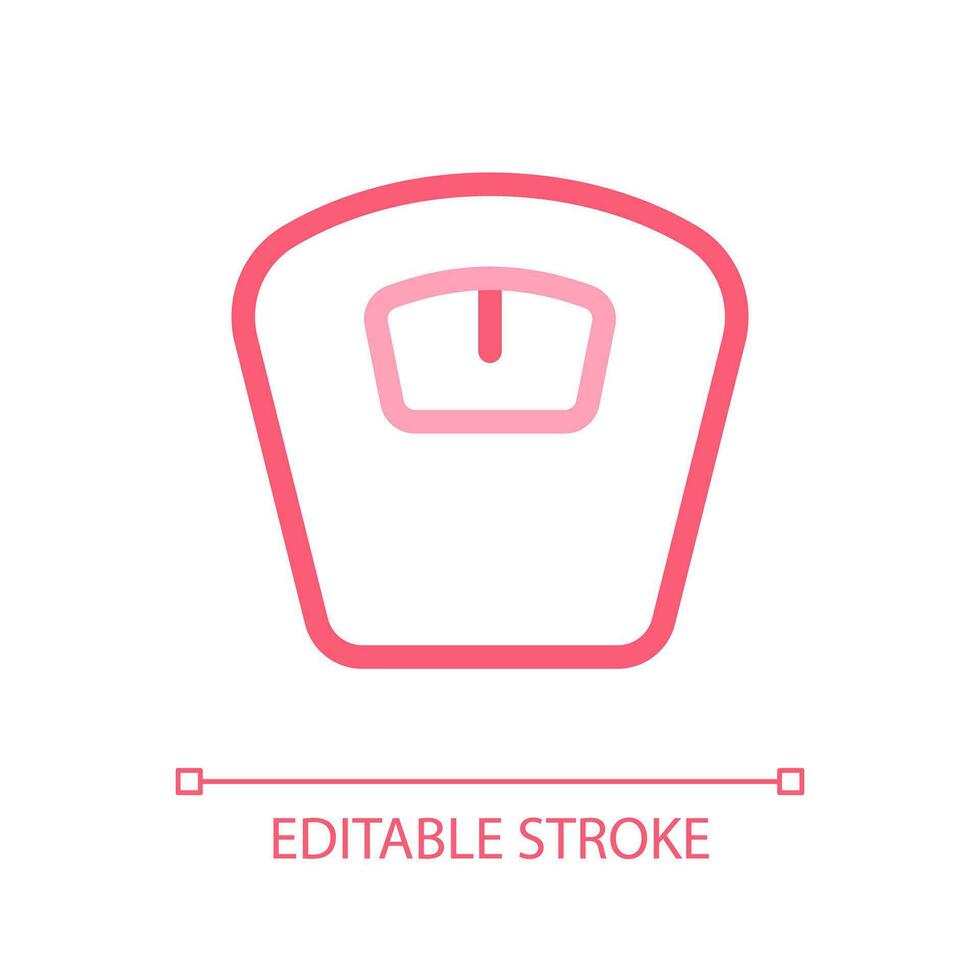 Bathroom scales pixel perfect color linear ui icon. Weight management. Dieting. Measuring device. GUI, UX design. Outline isolated user interface pictogram. Editable stroke vector