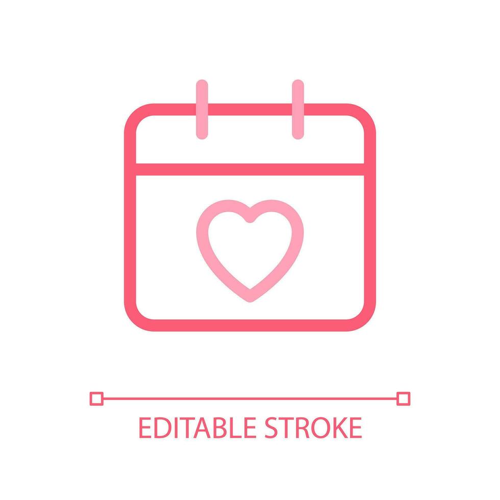 Menstrual cycle tracking pixel perfect color linear ui icon. Period calendar. Health checkup appointment. GUI, UX design. Outline isolated user interface pictogram. Editable stroke vector