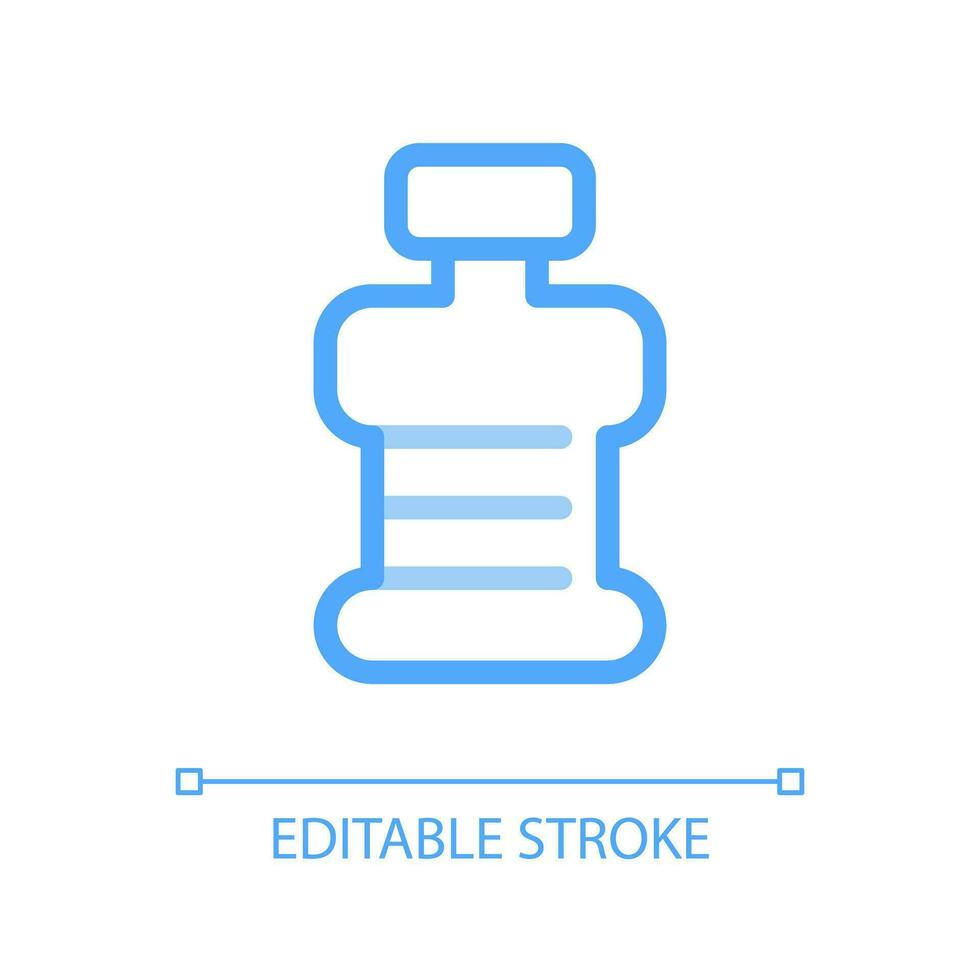 Fitness bottle pixel perfect color linear ui icon. Healthy and active lifestyle. Gym hydration. GUI, UX design. Outline isolated user interface pictogram. Editable stroke vector