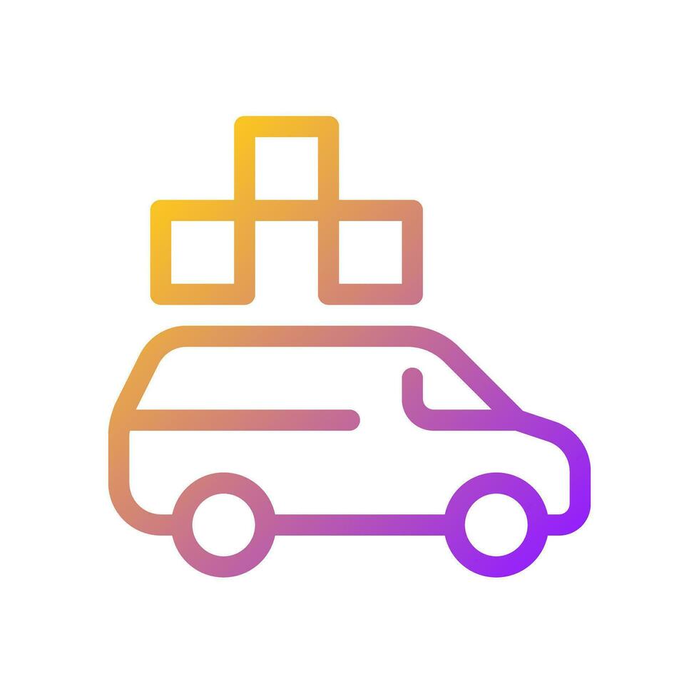 Minivan taxi pixel perfect gradient linear ui icon. Freight transportation service. Online car ordering. Line color user interface symbol. Modern style pictogram. Vector isolated outline illustration