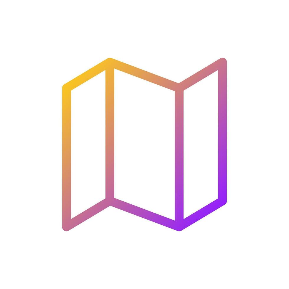 Folding brochure pixel perfect gradient linear ui icon. Booklet for customers. Advertising material. Line color user interface symbol. Modern style pictogram. Vector isolated outline illustration