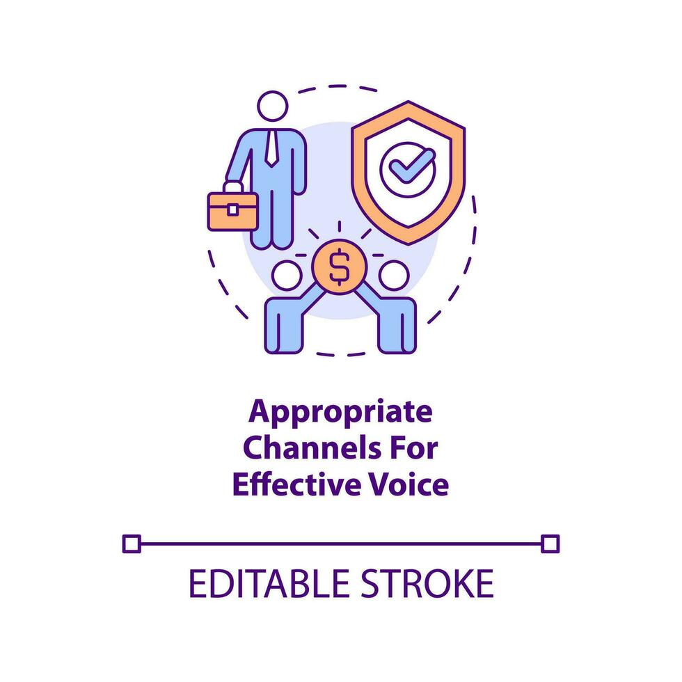 Appropriate channels for effective voice concept icon. Fair working practice abstract idea thin line illustration. Isolated outline drawing. Editable stroke vector