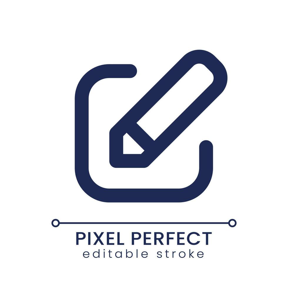 Edit pixel perfect linear ui icon. Application tool. Online editor. Software feature. Make changes. GUI, UX design. Outline isolated user interface element for app and web. Editable stroke vector