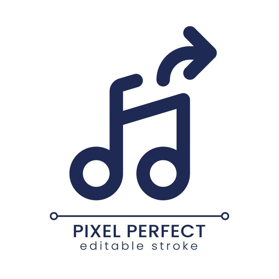 extraer audio píxel Perfecto lineal ui icono. edición software herramienta. aislando sonido. eliminar música desde video. interfaz gráfica de usuario, ux diseño. contorno aislado usuario interfaz elemento para aplicación y web. editable carrera vector