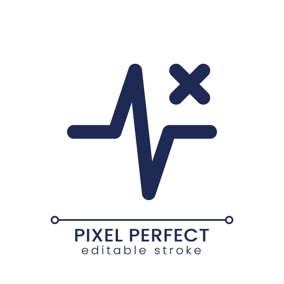 Removed pulse animation pixel perfect linear ui icon. Delete heartbeat effect from footage. Video editor tool. GUI, UX design. Outline isolated user interface element for app and web. Editable stroke vector