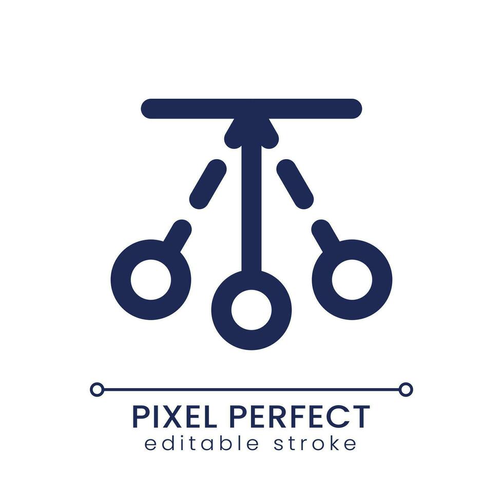 Pendulum animation pixel perfect linear ui icon. Back and forth motion. Film editing program. Oscillate effect. GUI, UX design. Outline isolated user interface element for app and web. Editable stroke vector