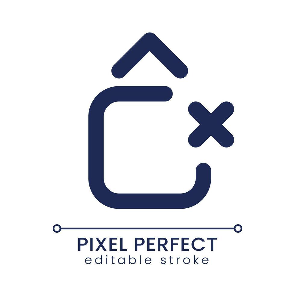 Remove jump animation effect pixel perfect linear ui icon. Delete vertical movement from video. GUI, UX design. Outline isolated user interface element for app and web. Editable stroke vector