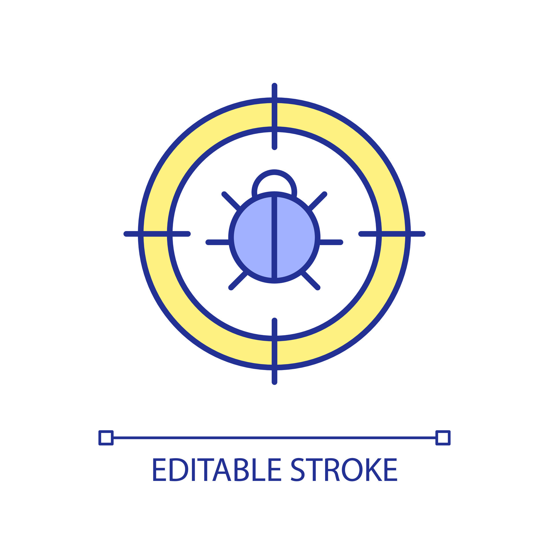 Virus scan RGB color icon. Web security. Antivirus software. Problem