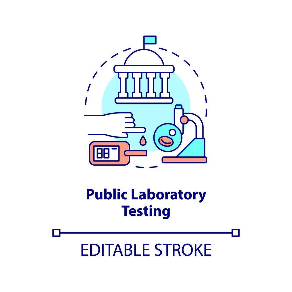 Laboratory testing concept icon. Survivors diagnostic. Public health preparedness abstract idea thin line illustration. Isolated outline drawing. Editable stroke vector