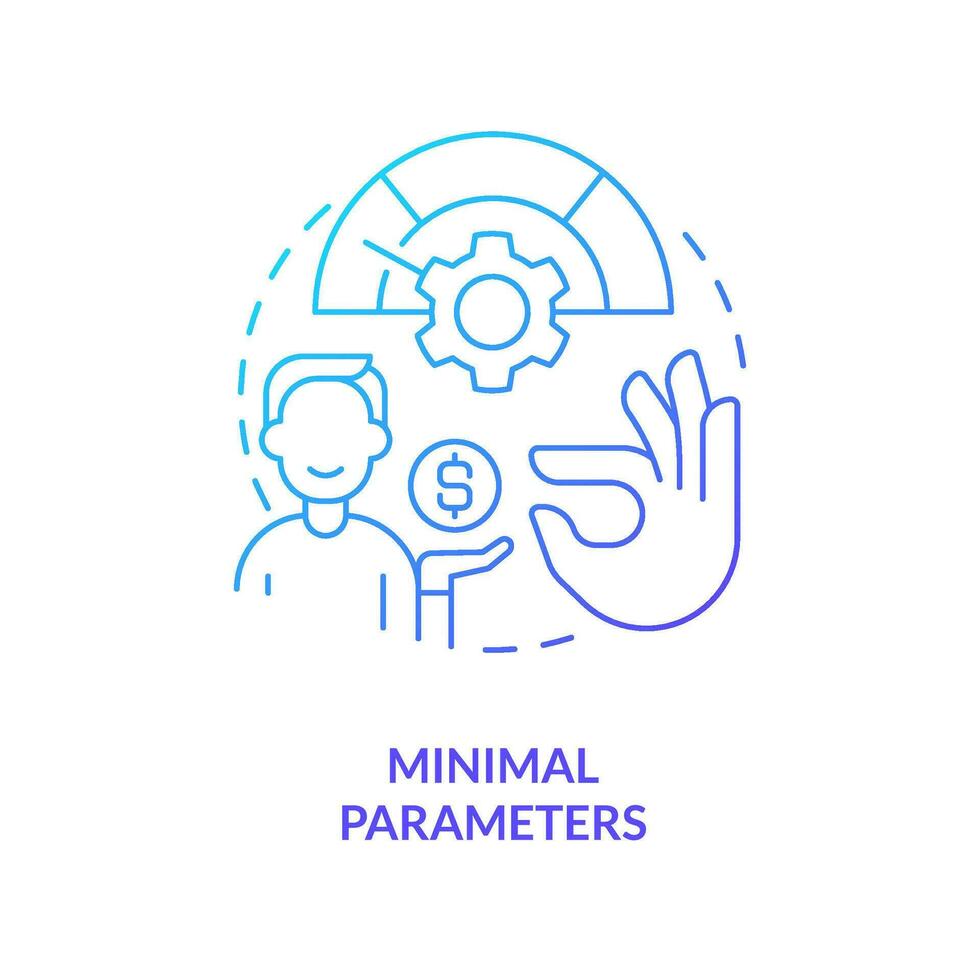 Minimal parameters concept blue gradient icon. Impact of small actions. Engage donations. Psychology abstract idea thin line illustration. Isolated outline drawing vector