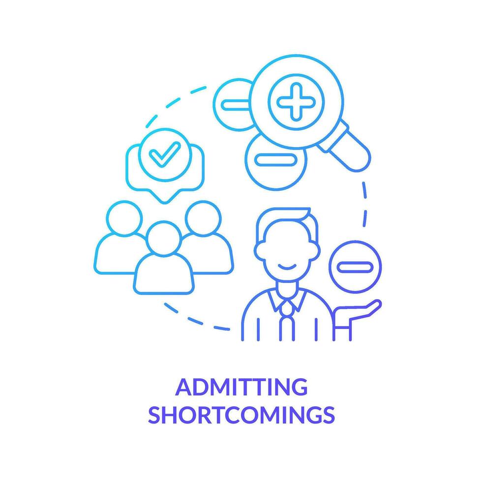 Admitting shortcomings concept blue gradient icon. Gain business strengths. Emphasize on preferences abstract idea thin line illustration. Isolated outline drawing vector