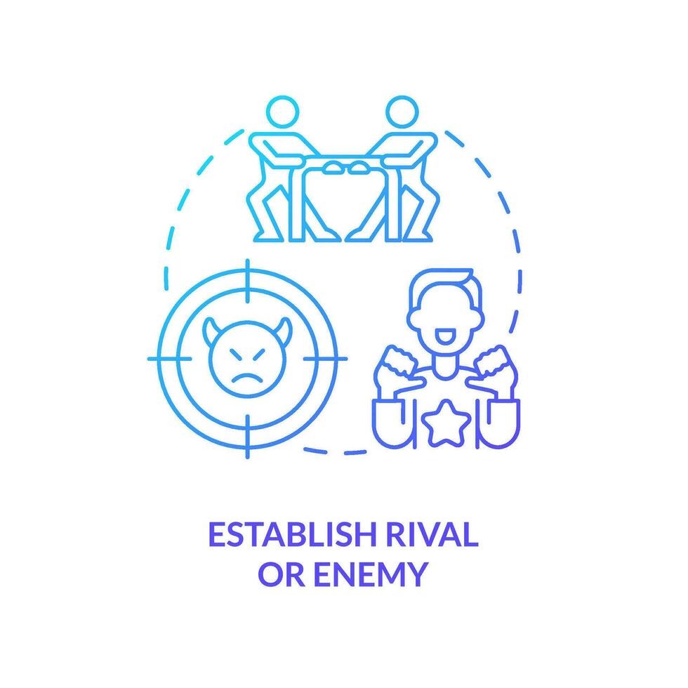Establish rival and enemy concept blue gradient icon. Boost competitive skills. Encourage business growth abstract idea thin line illustration. Isolated outline drawing vector