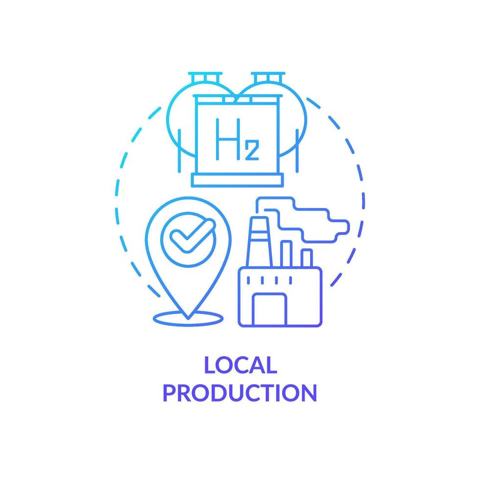 Local industry blue gradient concept icon. Alternative energy development. Benefit of hydrogen abstract idea thin line illustration. Isolated outline drawing vector