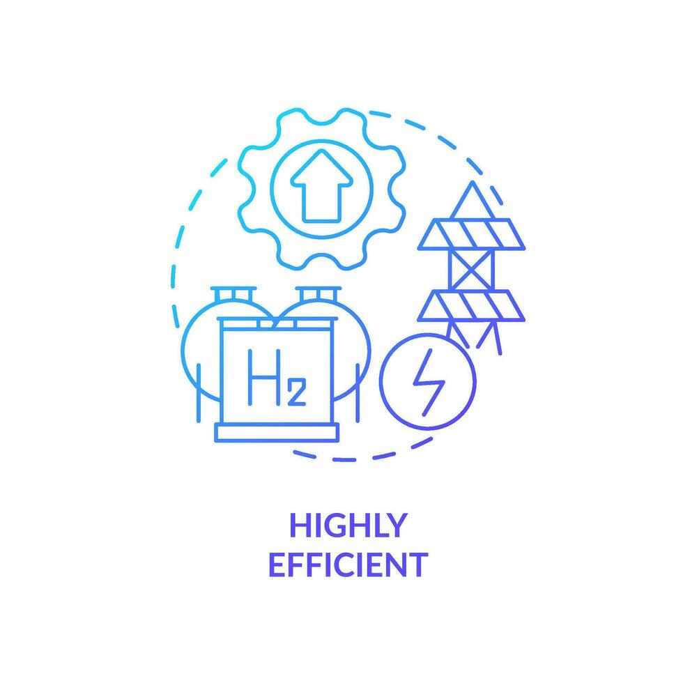 Highly efficient energy blue gradient concept icon. Fueling station. Eco power. Advantage of hydrogen abstract idea thin line illustration. Isolated outline drawing vector