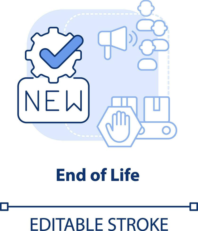 End of life light blue concept icon. Replacement. Stage of product lifecycle abstract idea thin line illustration. Isolated outline drawing. Editable stroke vector