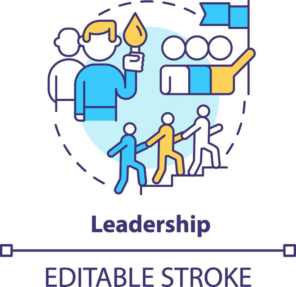 Leadership concept icon. Factor influencing organizational culture abstract idea thin line illustration. Team development. Isolated outline drawing. Editable stroke vector