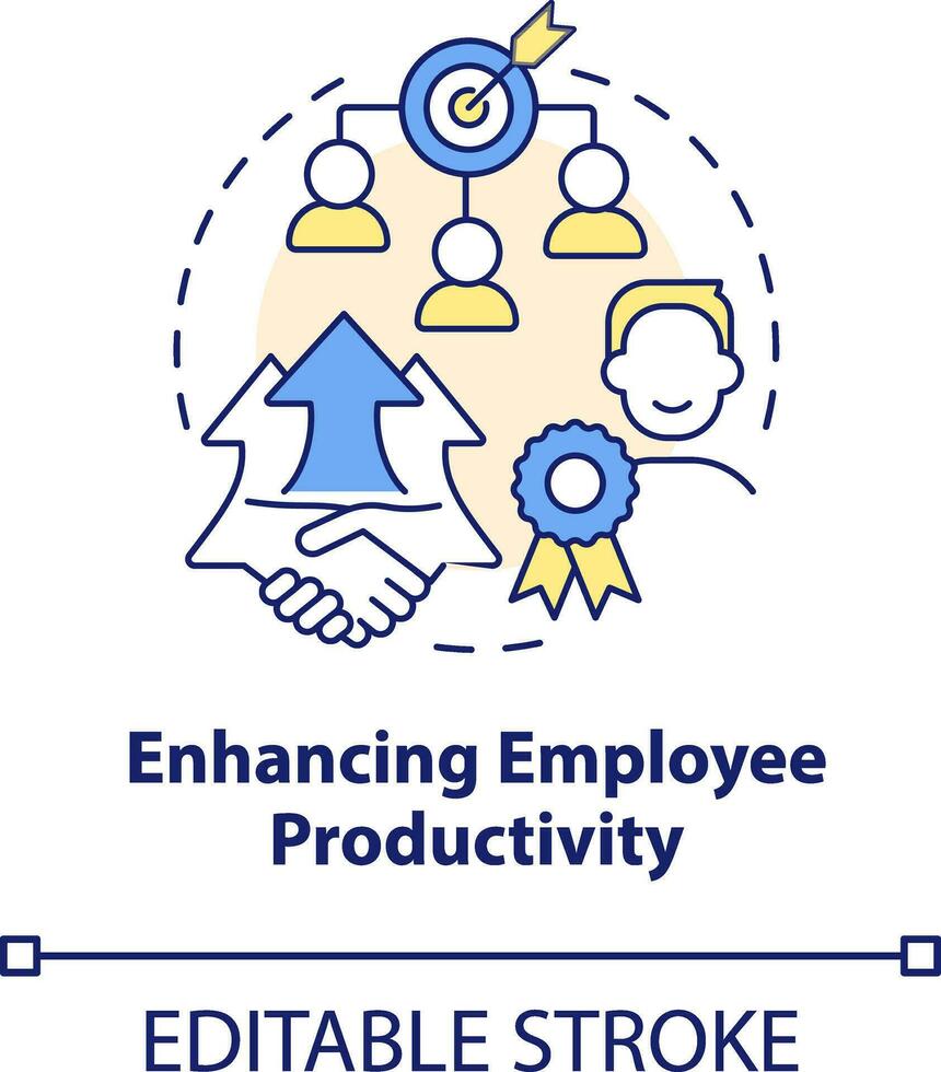 Enhancing employee productivity concept icon. Onboarding challenge abstract idea thin line illustration. Isolated outline drawing. Editable stroke vector